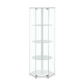 Zahavah - 4-Shelf Hexagonal Clear Glass Curio Cabinet