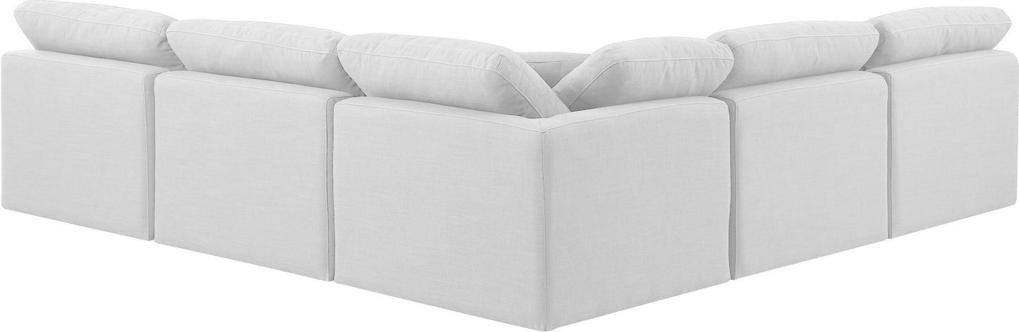 Indulge - Linen 5 Piece Modular Corner Armless Sectional - White