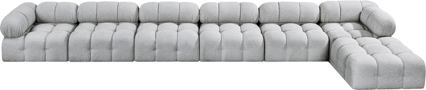 Ames - 7 Piece Boucle Fabric Modular L-Shaped Sectional