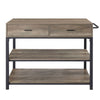 Macaria - 36" Kitchen Island - Rustic Oak & Black