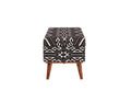 Cababi - Tribal Fabric Upholstered Accent Storage Bench - Black