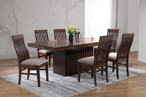 Dark Brown / 7 Pc. Table, 6 Chairs