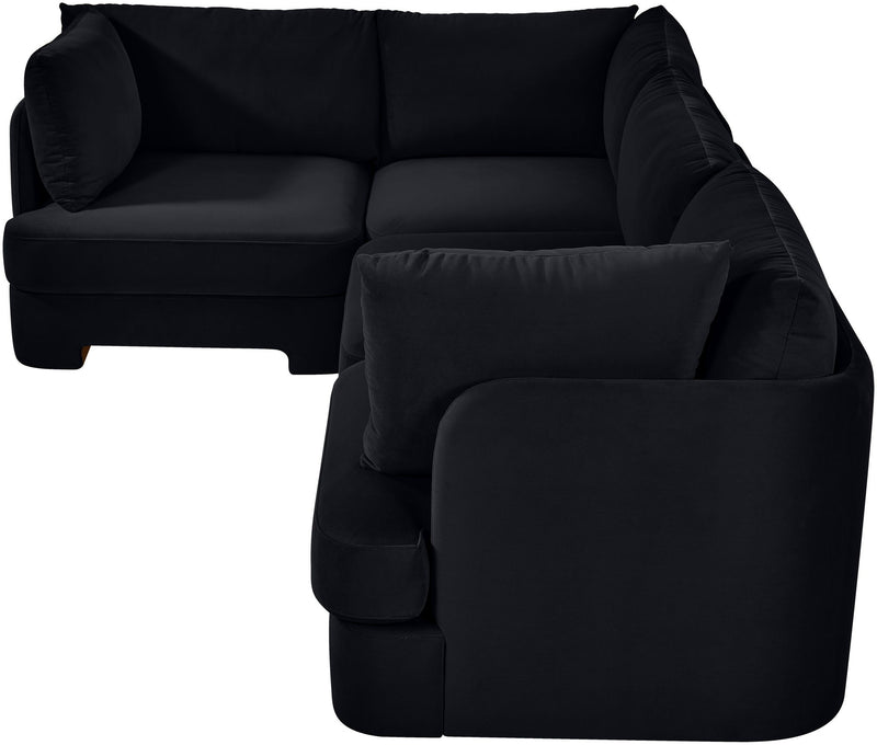 Hammond - Velvet Performance Fabric Upholstered 4 Piece Sectional
