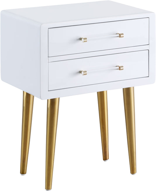 Zane - Side Table - White Lacquer