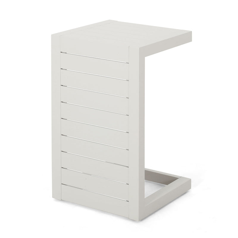 Aluminum Outdoor C - Shaped Side Table For Patio