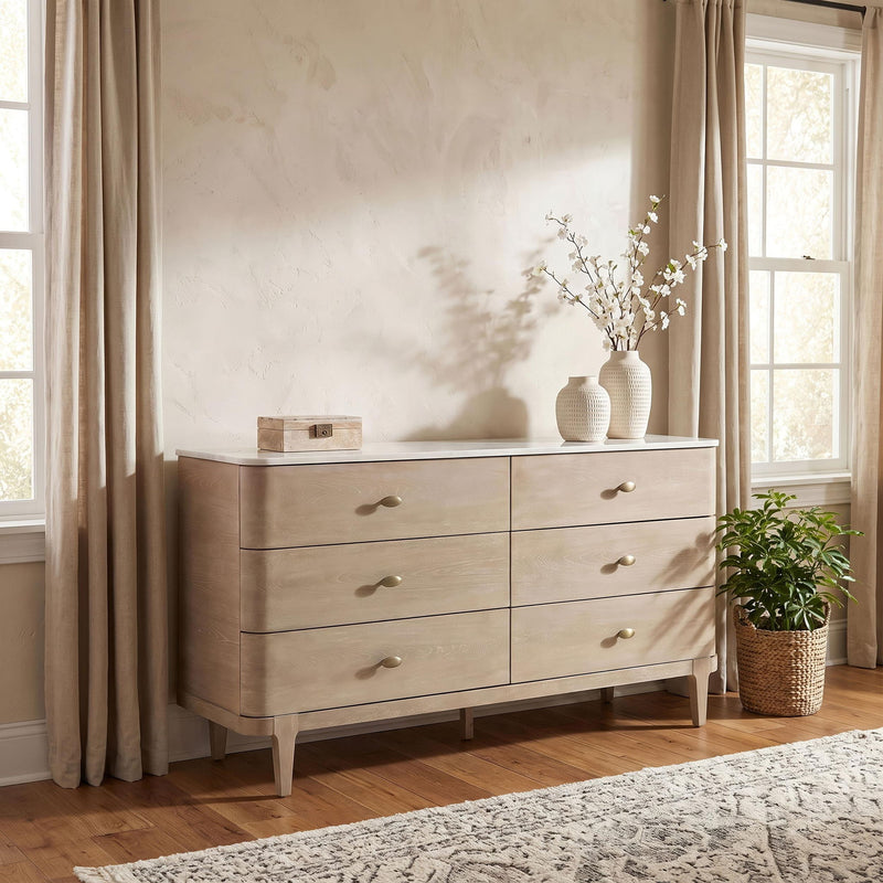 Lucaire 6-drawer Dresser Cabinet Sandstone