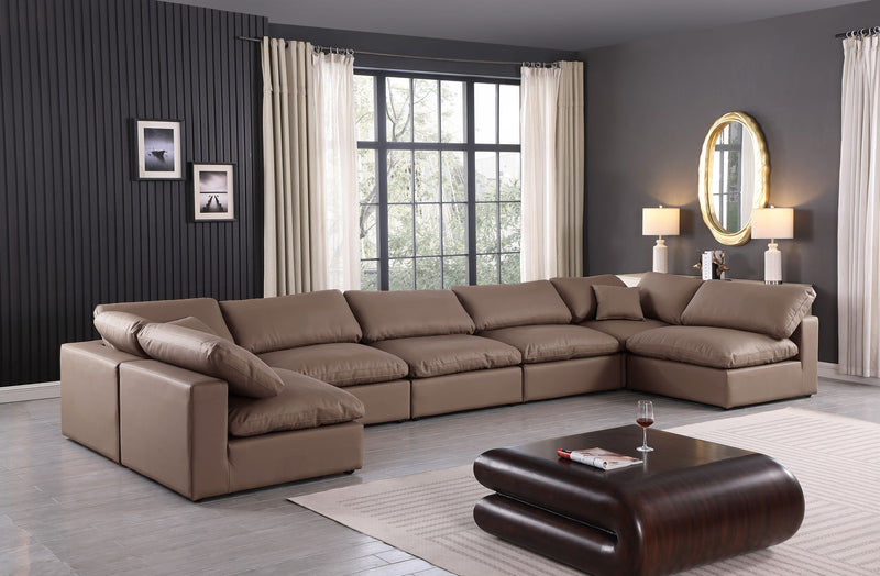 Comfy - 7 Piece Faux Leather Modular Armless Sectional