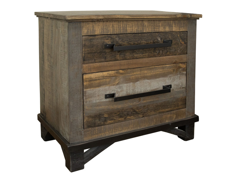 Loft - 2 Drawer Nightstand - Two Tone Gray / Brown