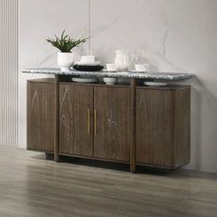 Dillon - Server With Marble Top - Natural / Walnut