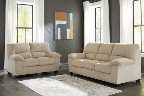 Beige / 2 Pc. Sofa, Loveseat