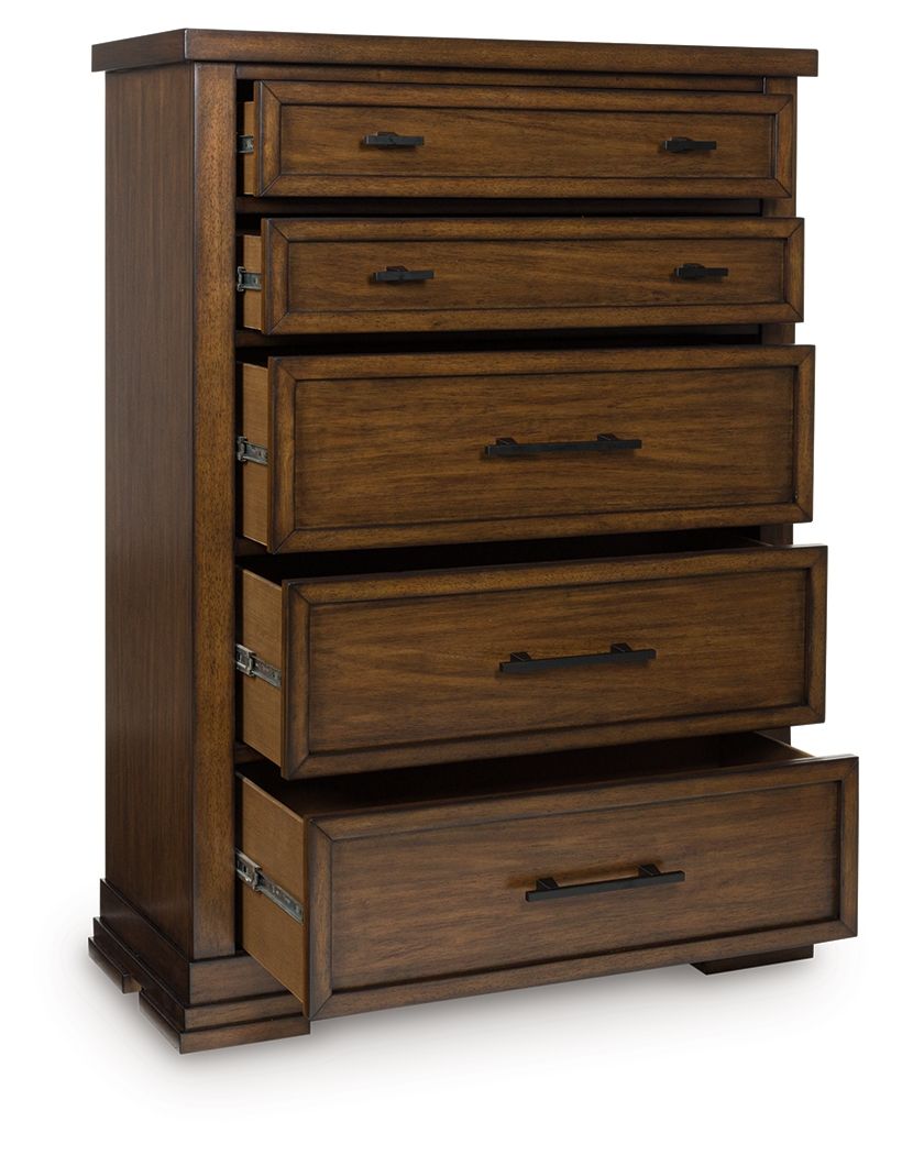 Taffenbrook - Medium Brown - Five Drawer Chest