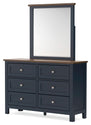Landocken - Dresser and Mirror - Brown / Blue
