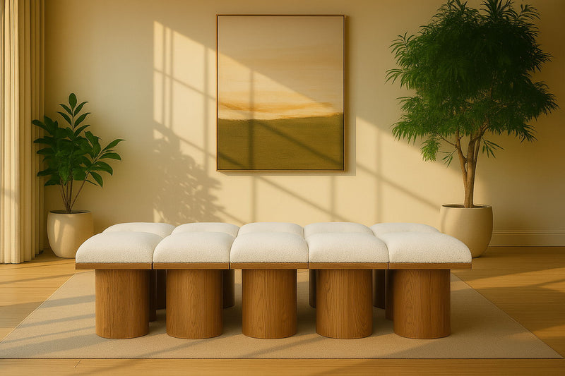 Pavilion - 10 Piece Modular Bench With Brown Base