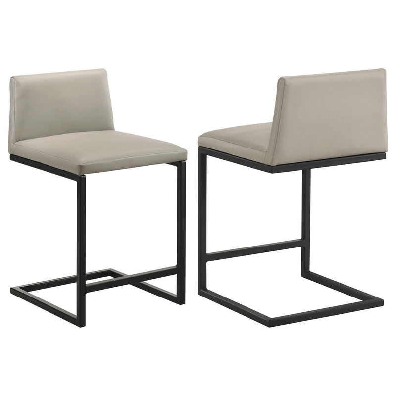 Vardon Genuine Leather Counter Height Chair Tan (Set of 2)