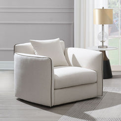 Yolanda - Chair With Pillow - Beige Chenille