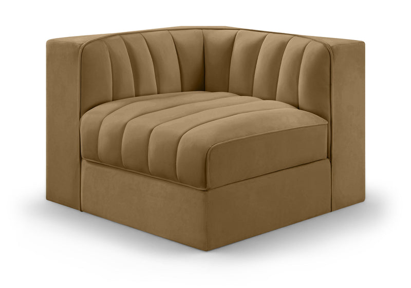 Rummi - Velvet Performance Fabric Upholstered Modular Corner Chair