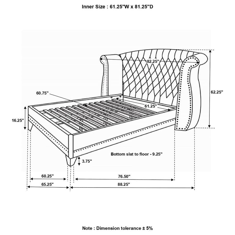 Barzini - Upholstered Wingback Bed