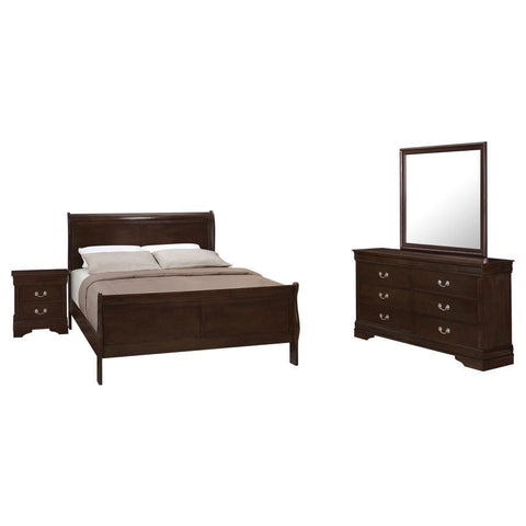 Dark Brown / 4 Pc. Bed, Nightstand, Dresser, Mirror / Full