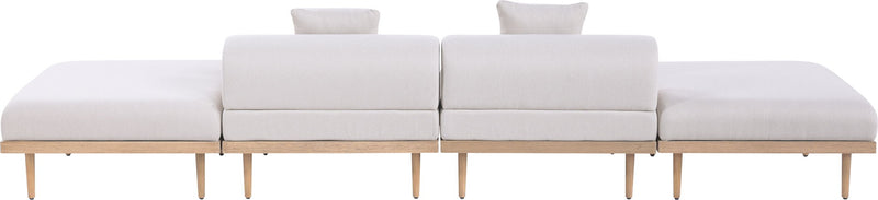 Laguna - 4 Piece 142" Outdoor Patio Armless Modular Sofa With 2 Backless Seats