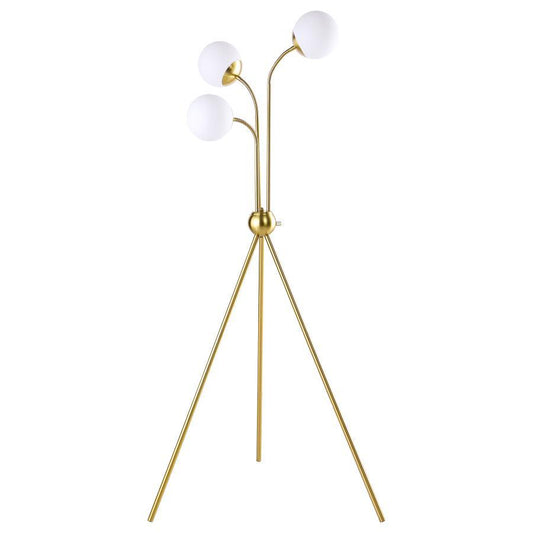 Miley - Spherical Bulb Tripod Tree Floor Lamp - Gold