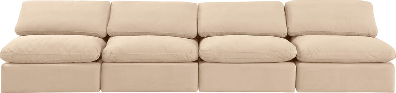 Indulge - Velvet 4 Seat Modular Armless Sofa