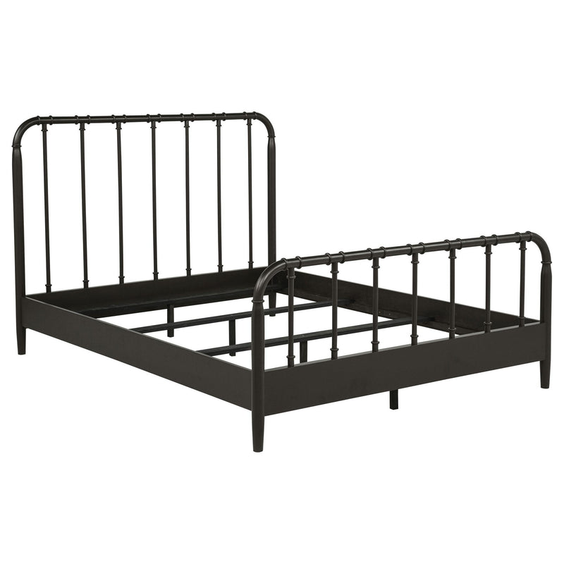 Rocco All Wood Water Pipe Open Frame Queen Bed Dark Bronze