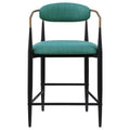 Tina - Metal Counter Height Bar Stool With Upholstered Back And Seat (Set of 2)