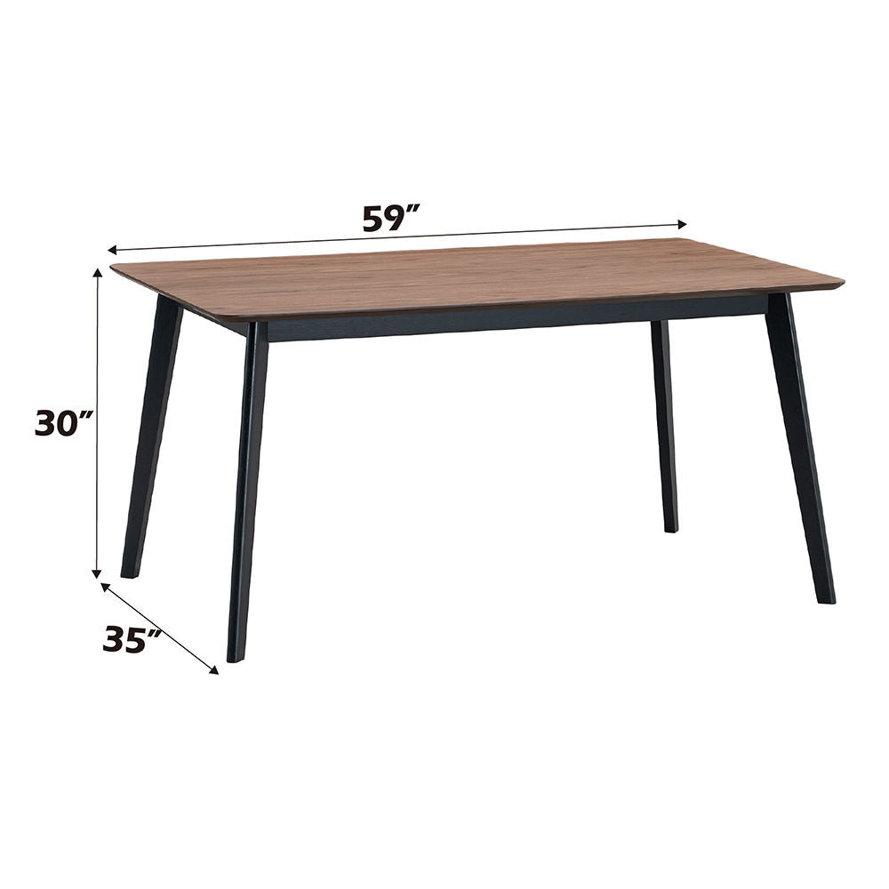 Rebi - Dining Table - Walnut & Black Finish