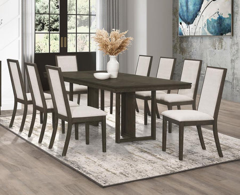 Dark Brown / 9 Pc. Table, 8 Chairs