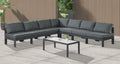 Nizuc - Outdoor Patio Modular Sectional 7 Piece - Gray Dark - Fabric - Modern & Contemporary