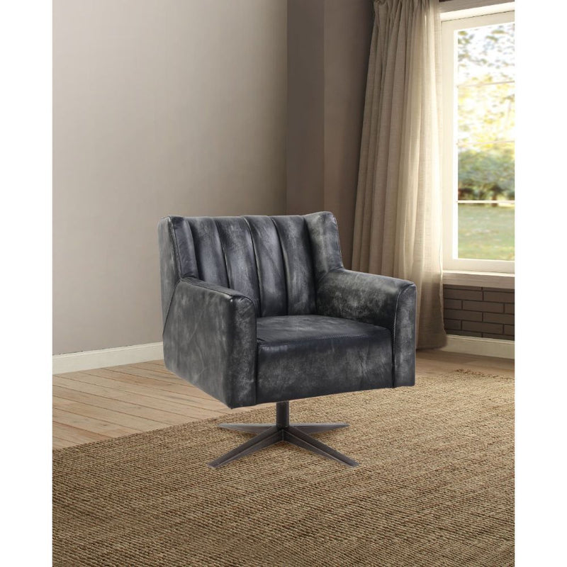 Brancaster - Office Chair - Vintage Black Top Grain Leather