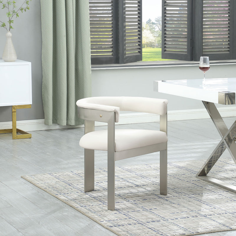 Romeo - Faux Leather Dining Chair With Silver Base (Set of 2)