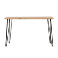 Zander - Solid Wood Top Console Table - Natural And Matte Black