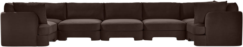 Hammond - Velvet Performance Fabric Upholstered 7 Piece U-Shaped Sectional