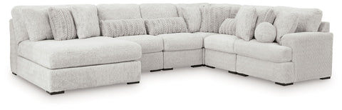 White / 6 Pc. Sectional With Armless Chaise And RAF Corner Chair