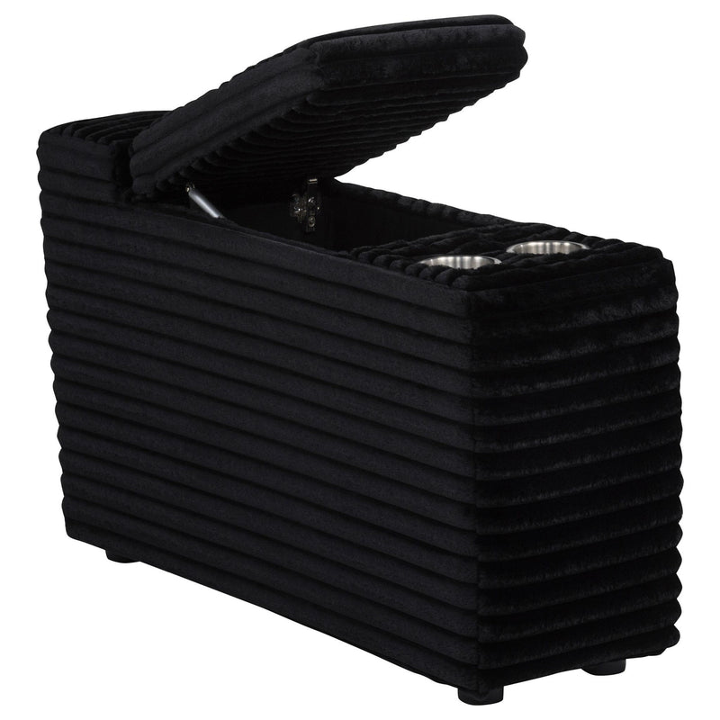 Collins Upholstered Modular Storage Console Black