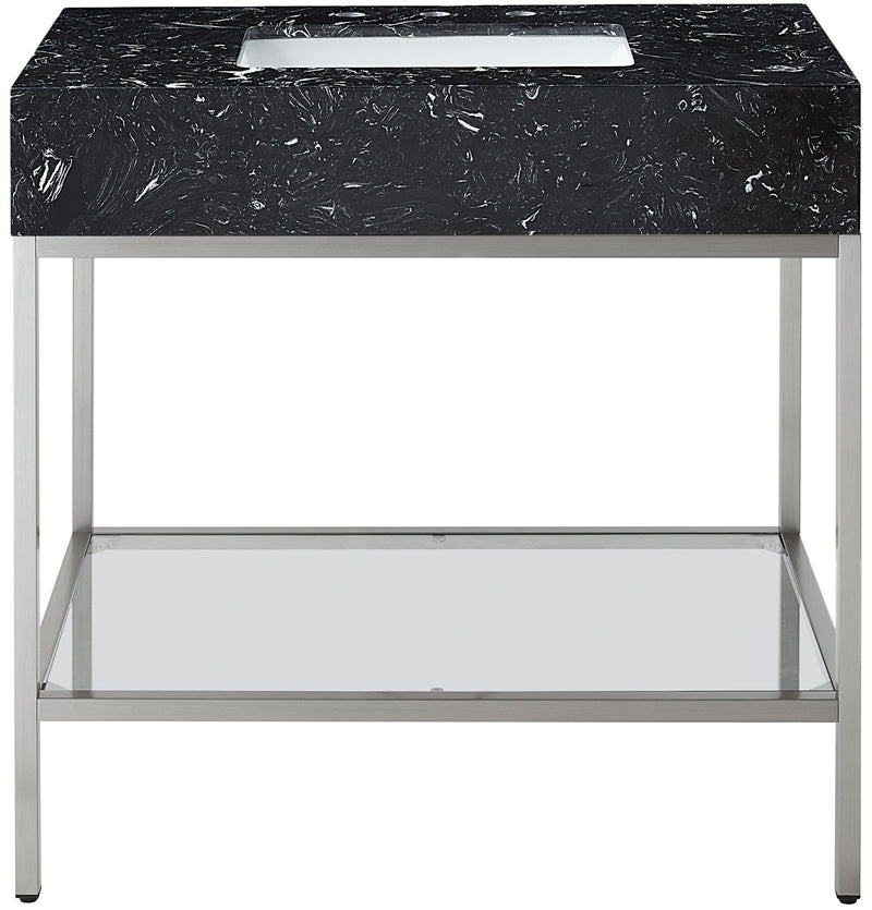 Marmo - Engineered Marble Bathroom Vanity With Chrome Base