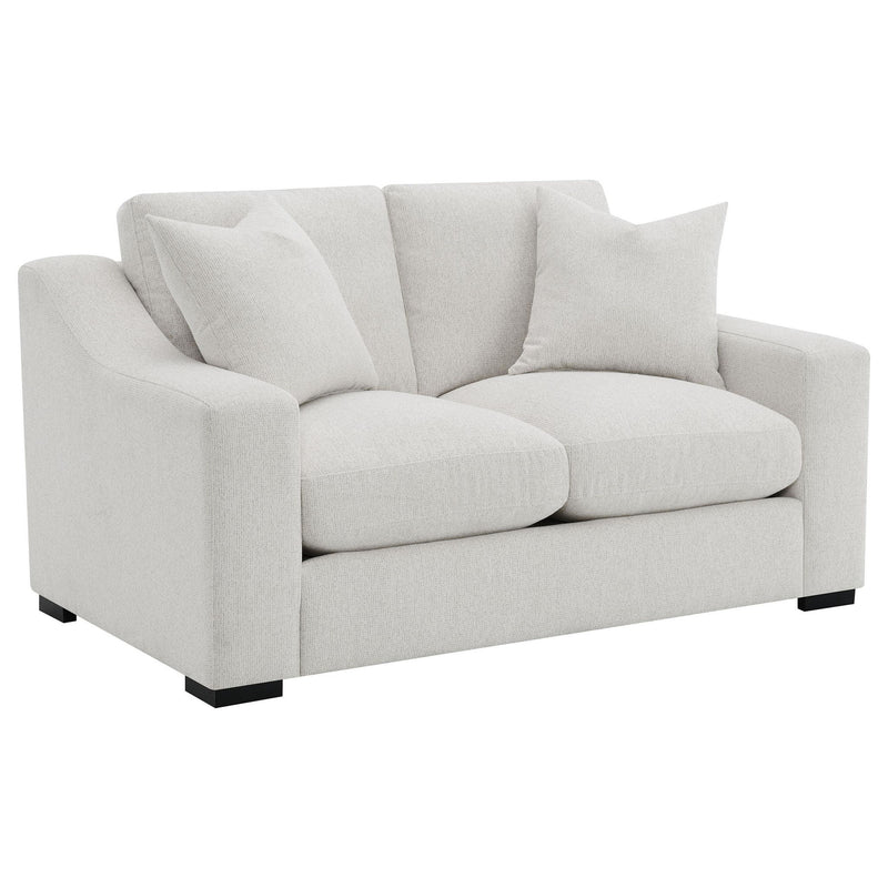 Ashlyn Fabric Upholstered Track Arm Loveseat Sand