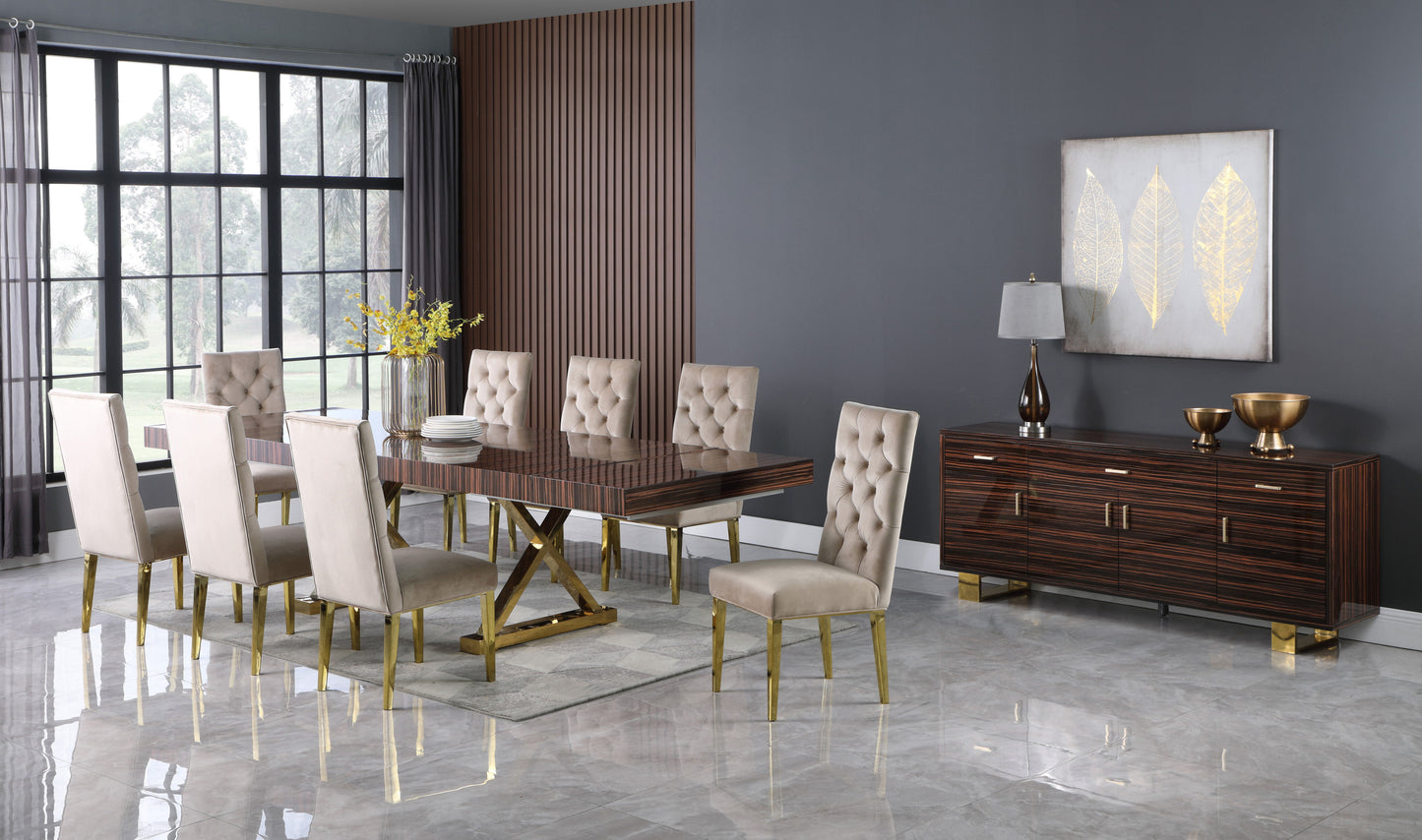 Excel - Extendable Dining Table with Gold Base