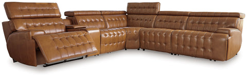 Dark Brown / 6-Piece Power Reclining Sectional