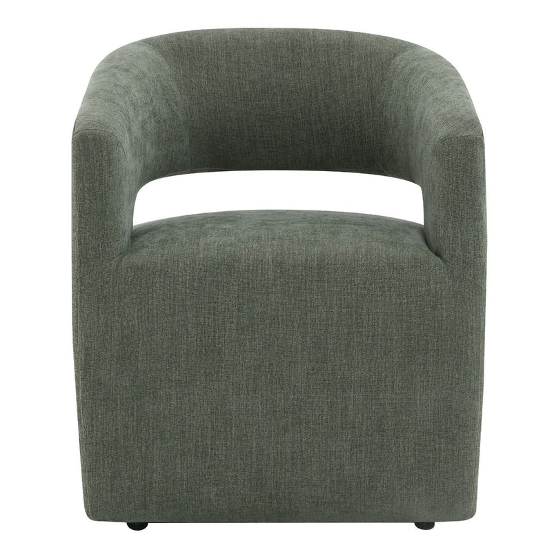Libni - Arm Chair With Casters - Green Linen