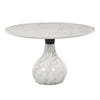 Koen - Round Dining Table, Engineering Marble Top - White & Black