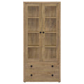 Hawthorne - 4-Shelf Glass Door Tall Cabinet With Drawers