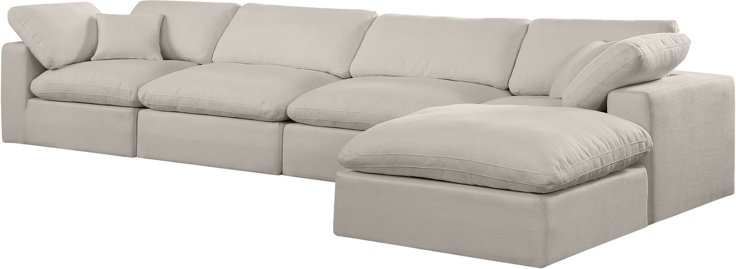 Comfy - 5 Piece Linen Modular Sectional With Chaise