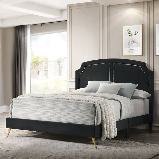 Zeena - Full Bed - Black Velvet