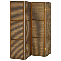 Browning - 4-Panel Bamboo Room Divider Folding Screen - Walnut