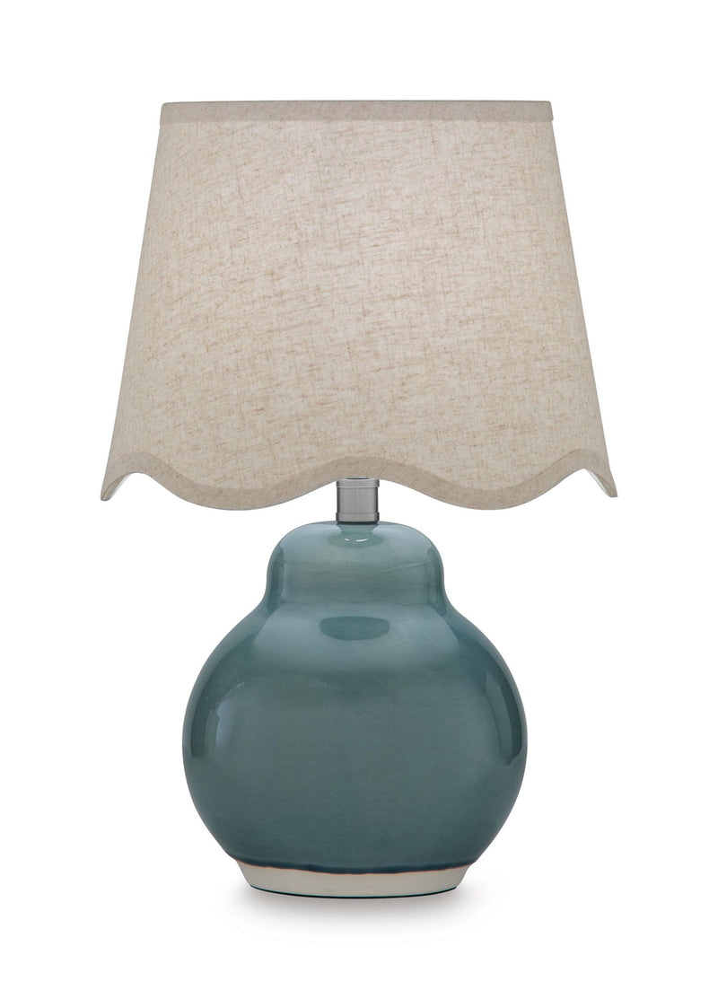 Byronburg - Ceramic Table Lamp - Blue / Beige