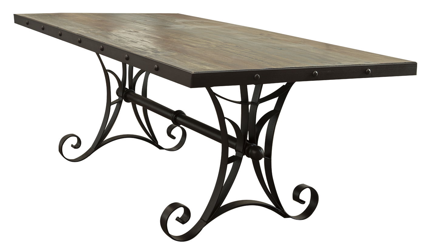 Antique - Table With Iron Base - Multicolor