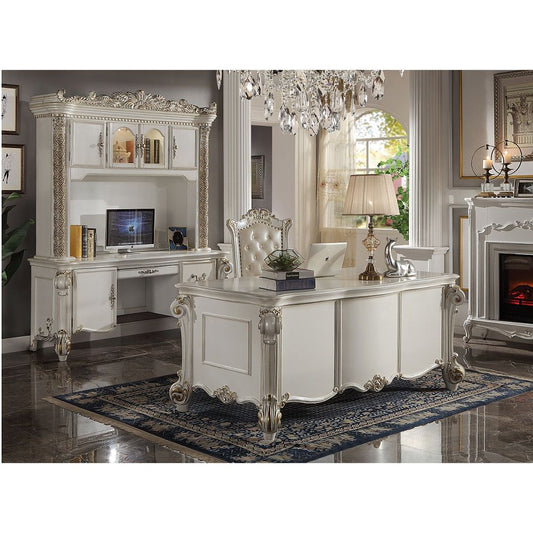 Vendome - Computer Desk & Hutch - Antique Pearl