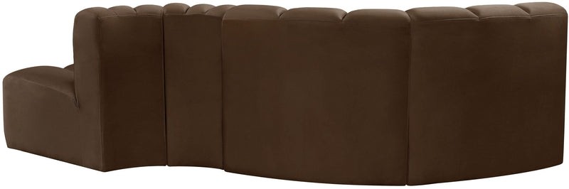 Arc - Velvet 4 Piece L-Shaped Modular Sofa